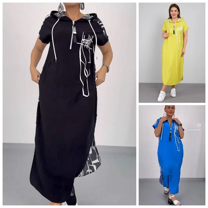 Filiz - Vestido Largo y Elegante Con Capucha