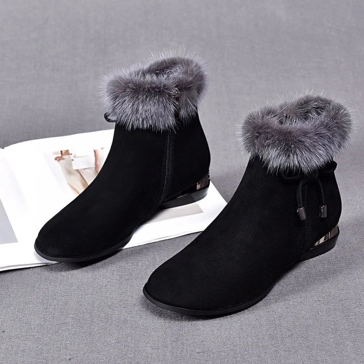 Cassily - Botines Con Ribete De Piel