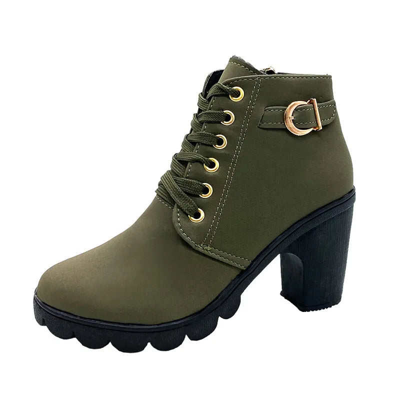 Wiltrud - Botines Con Cordones y Tacón Grueso