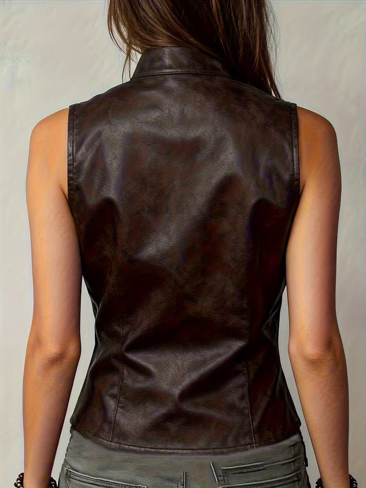 Felician - Chaleco Motero Retro de Estilo Urbano