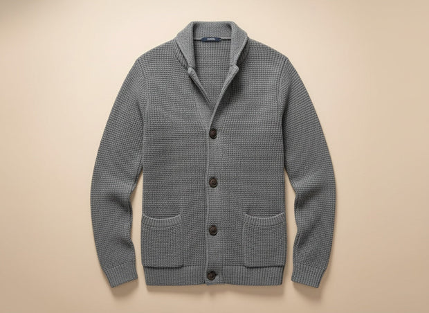 Eskel - Elegante Cárdigan De Lana De Manga Larga