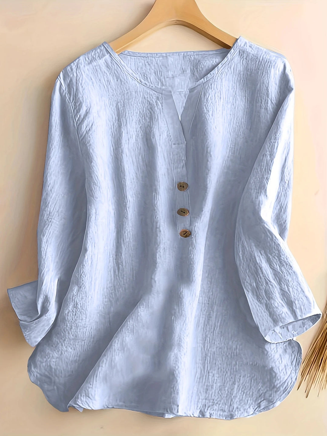 Mykaela - Blusa Informal De Algodón Y Lino