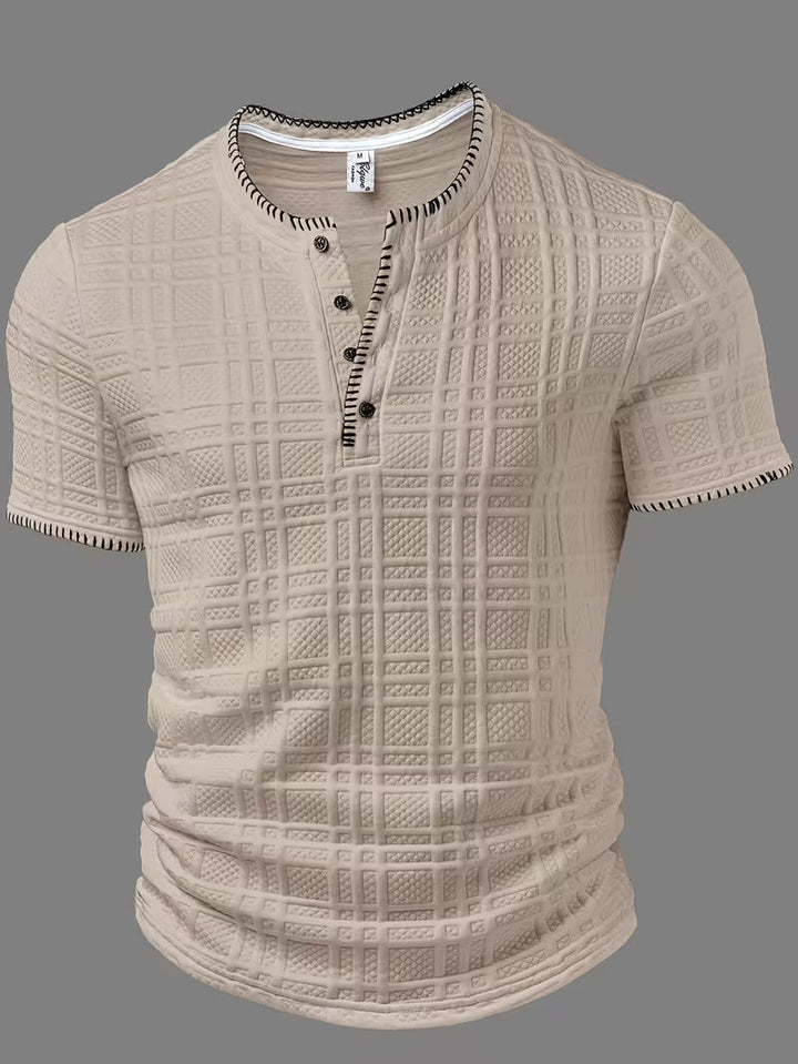 Layton - Camiseta Henley De Manga Corta Con Textura
