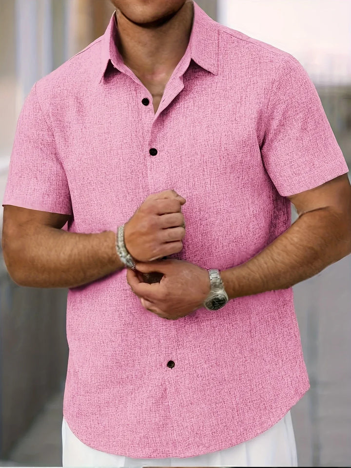 Dwight - Camisa De Manga Corta Ligera De Mezcla De Lino