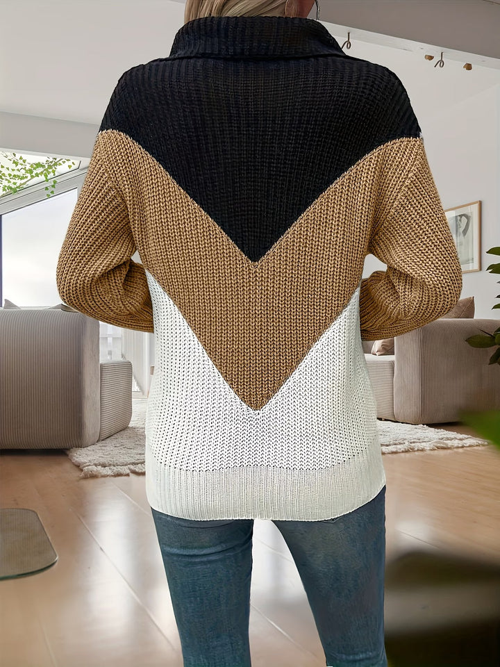 Fagina - Elegante Jersey De Punto Con Media Cremallera