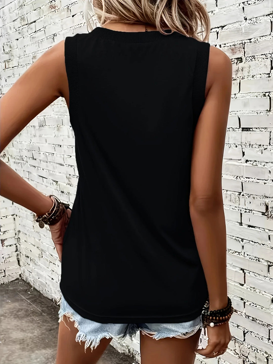 Analia - Top Transpirable Con Cuello En V Y Sin Mangas