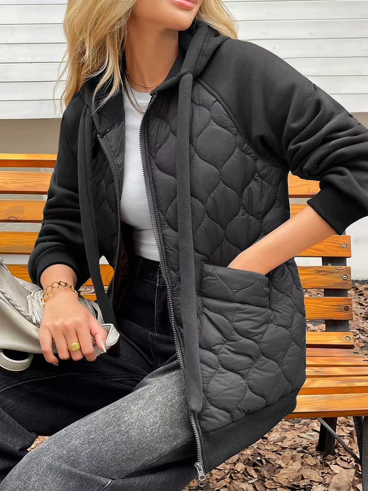 Adriyan - Chaqueta de Manga Larga Con Paneles Acolchados