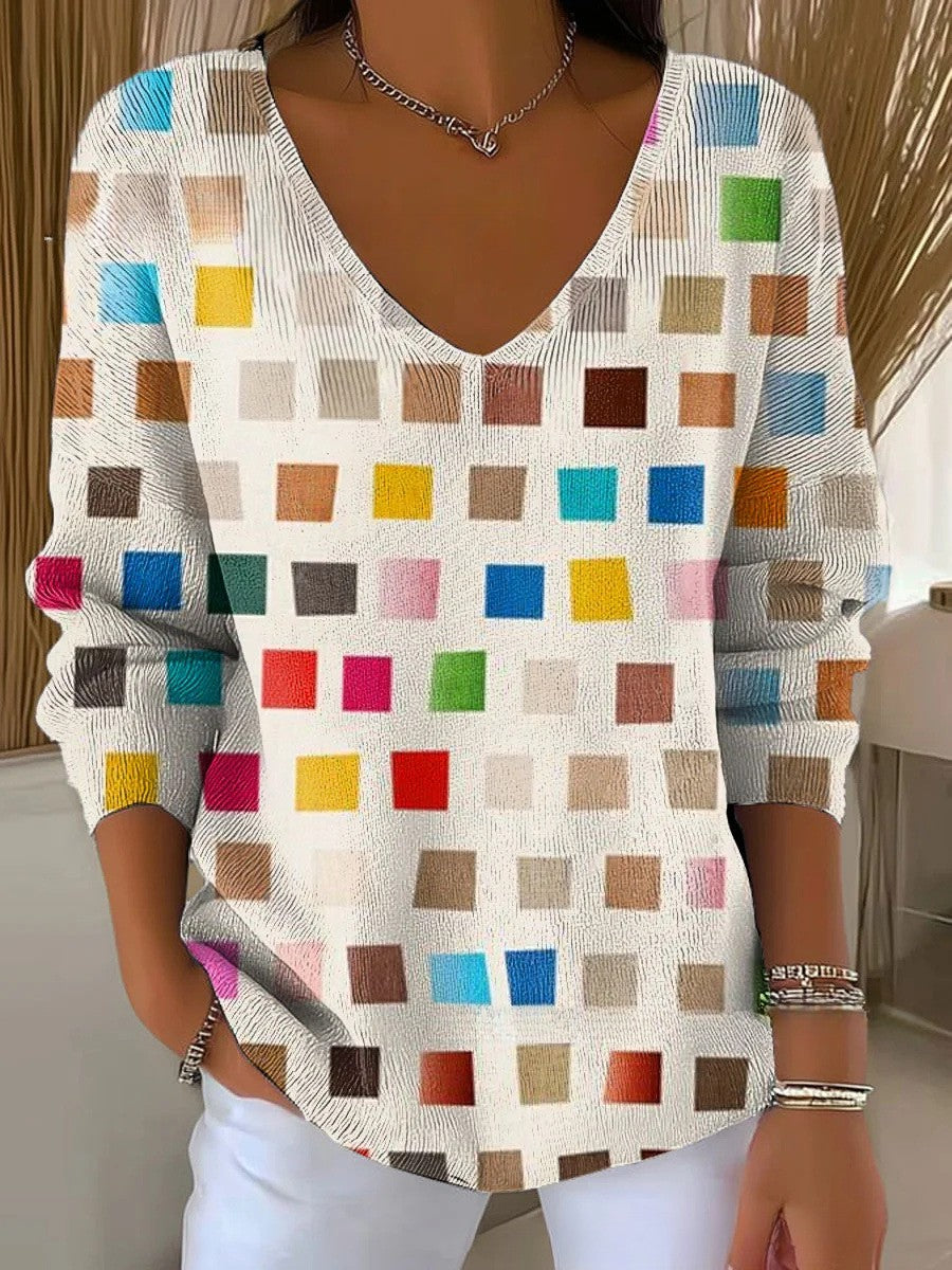 Sabrine – Jersey Colorido Con Cuello En V