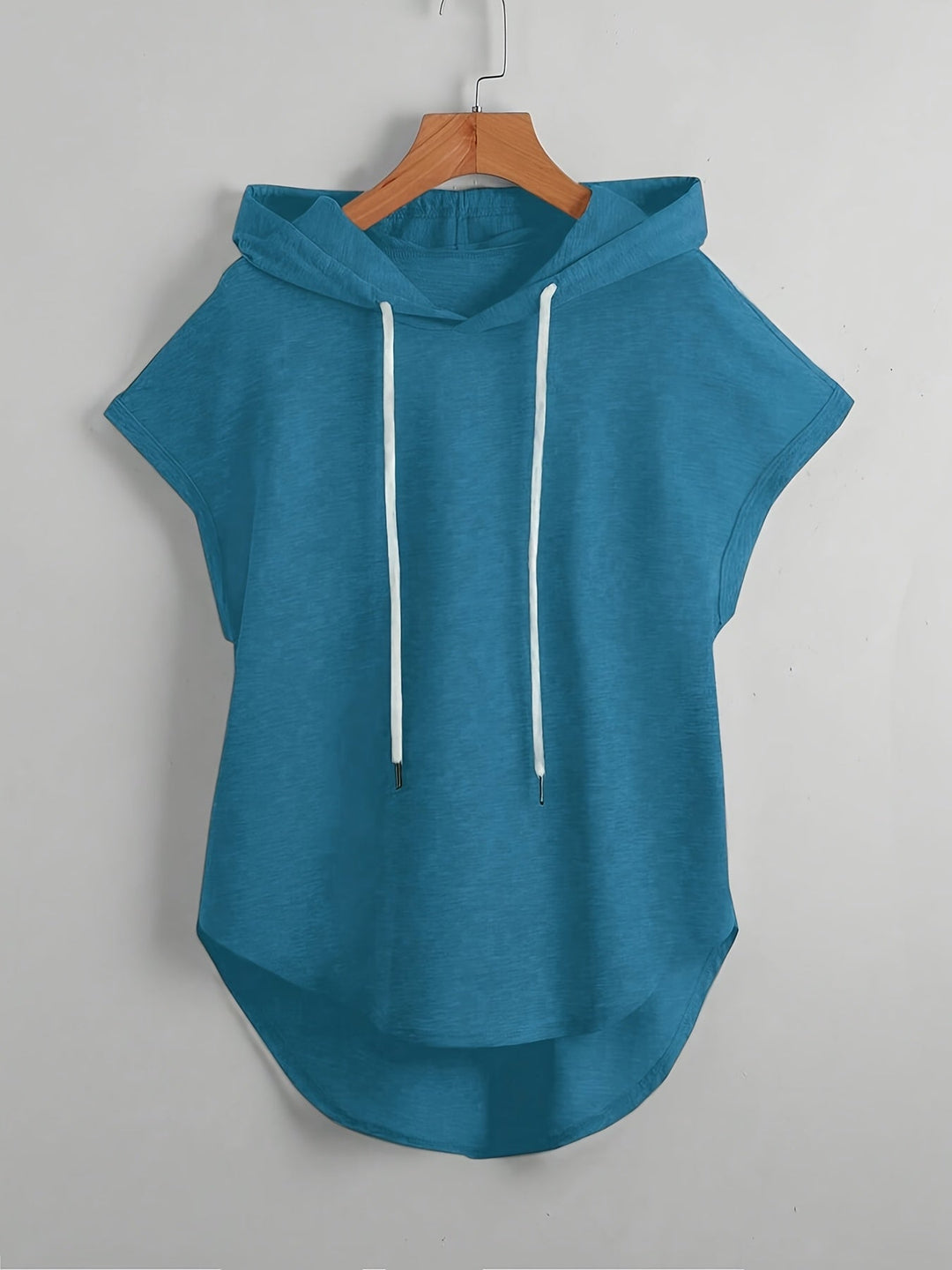 Matthias - Camiseta Informal Con Capucha y Bajo Asimétrico