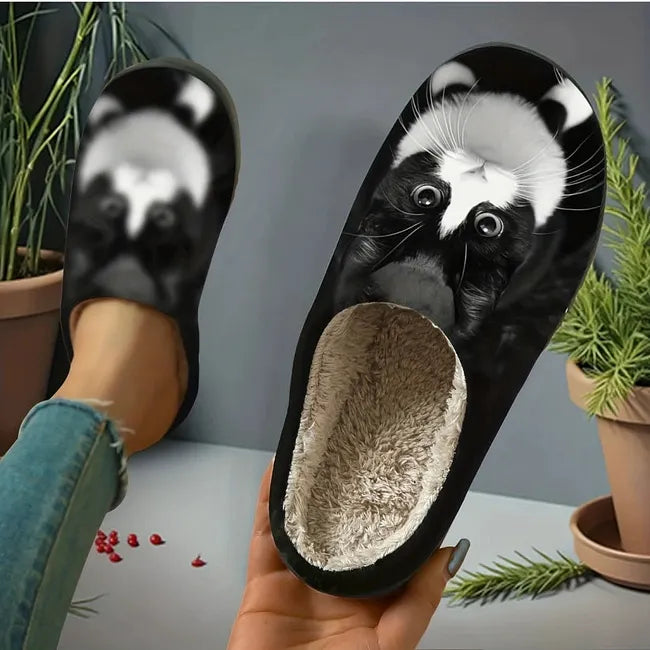 Miane - Zapatillas Elegantes Con Estampado De Gatos