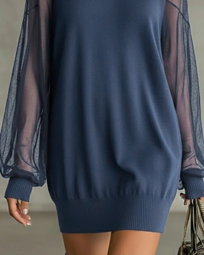 Yenaya - Vestido mini de Punto con Mangas Lantern
