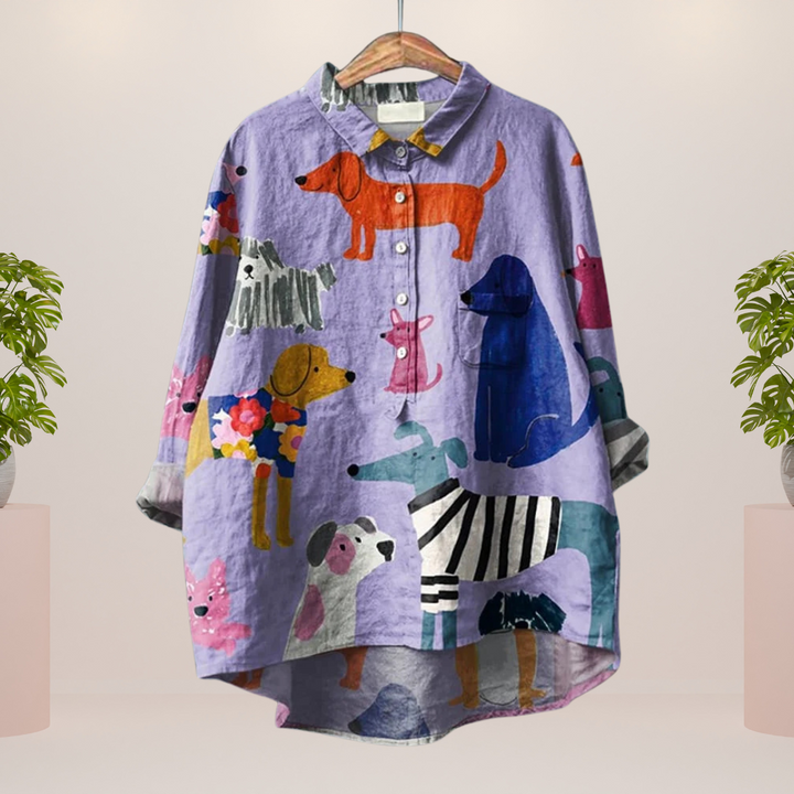 Vanya - Camisa de Moda con Estampado Artístico