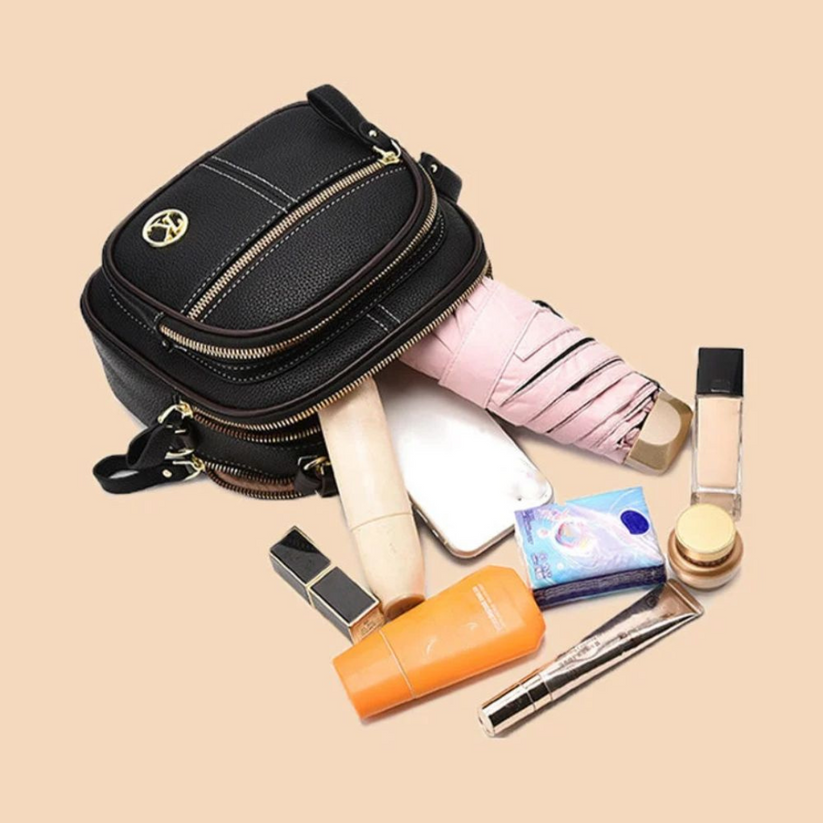Janette - Bolso Bandolera de piel con Múltiples Compartimentos