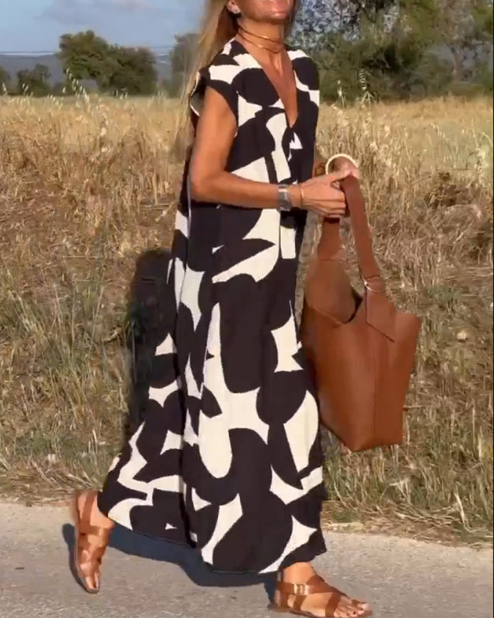 Sarinya - Vestido Estampado Con Cuello En V