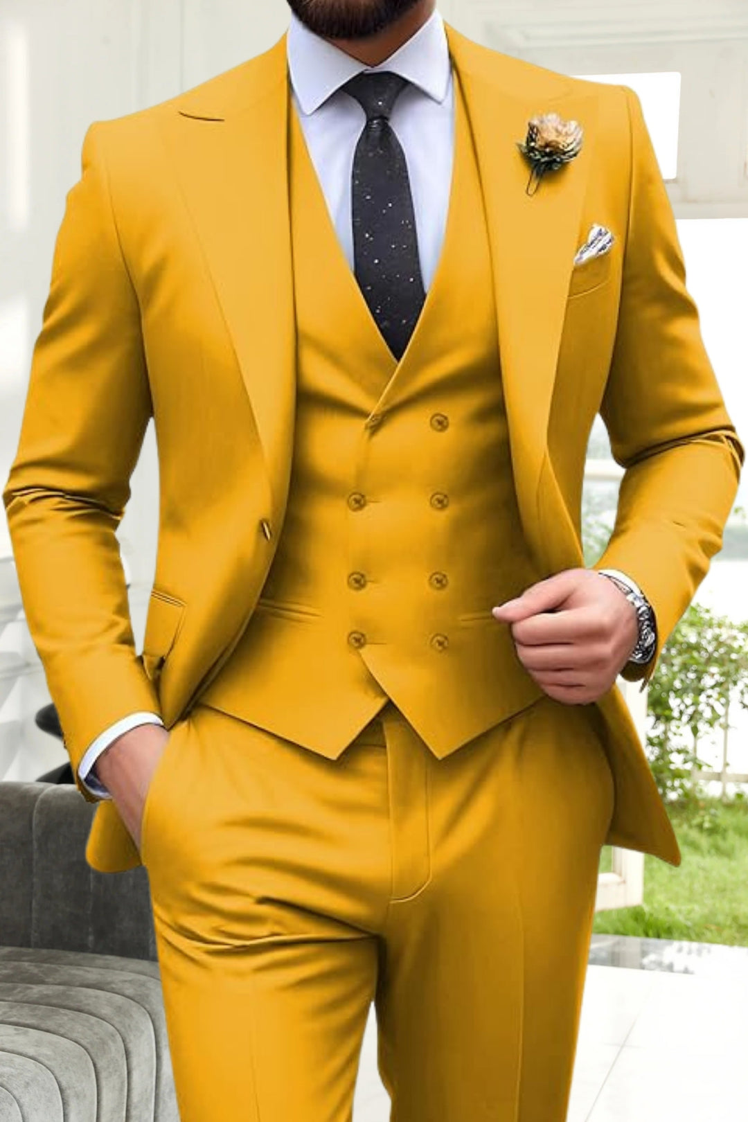 Gremist - Trajes De Tres Piezas Solapa Puntiaguda Slim Fit