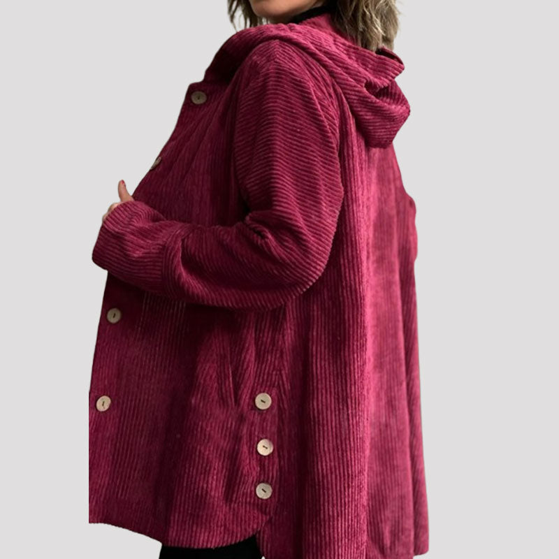 Daleny - Chaqueta Con Capucha Y Botones De Terciopelo