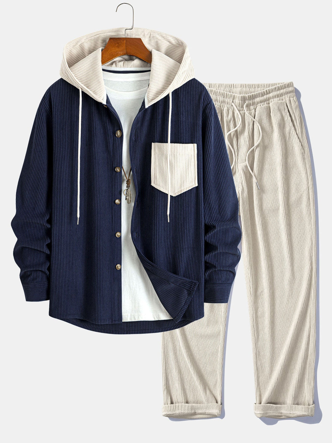 Cadmus - Conjunto De Camisa Con Capucha y Pantalones De Pana