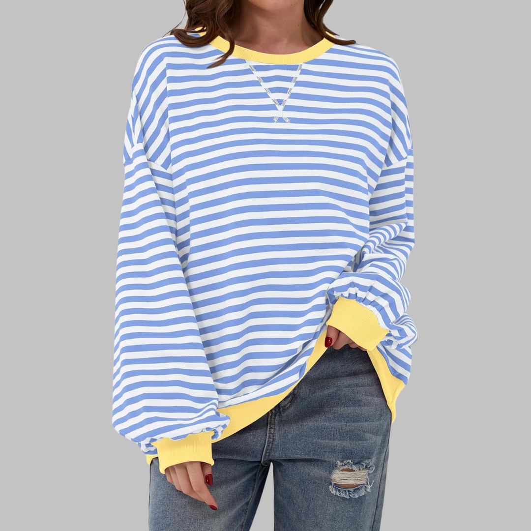 Melorna - Elegante Jersey De Manga Larga a Rayas