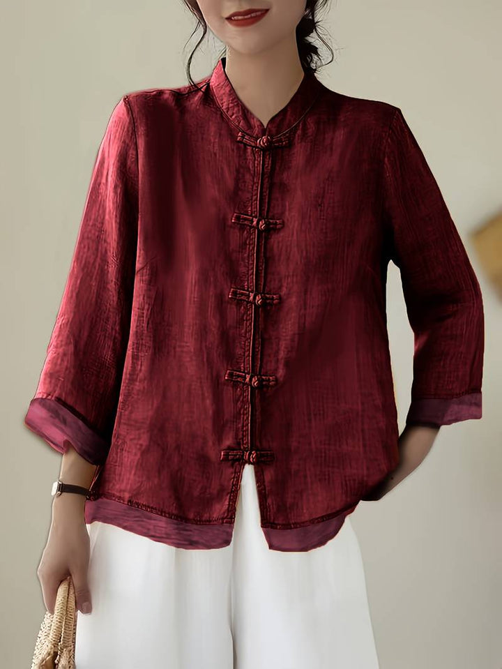 Sigal - Camisa Vintage Holgada Con Diseño de Patchwork