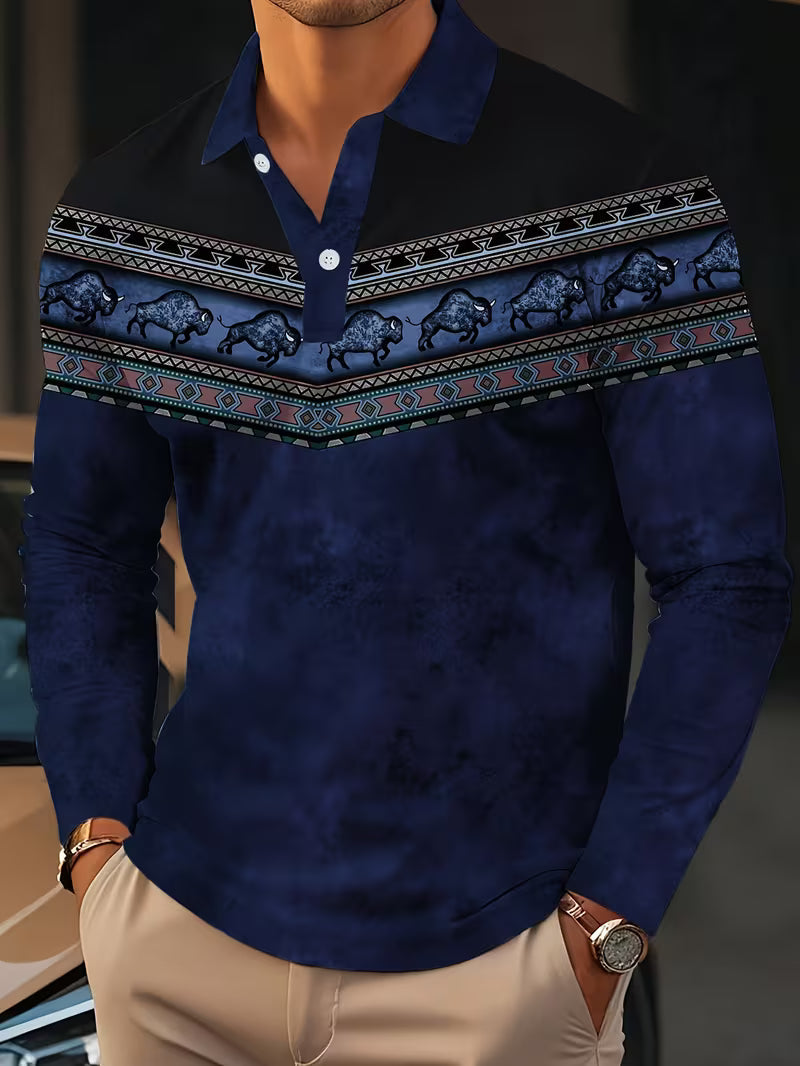 Tamas - Polo Informal Vintage Con Estampado 3D En Color