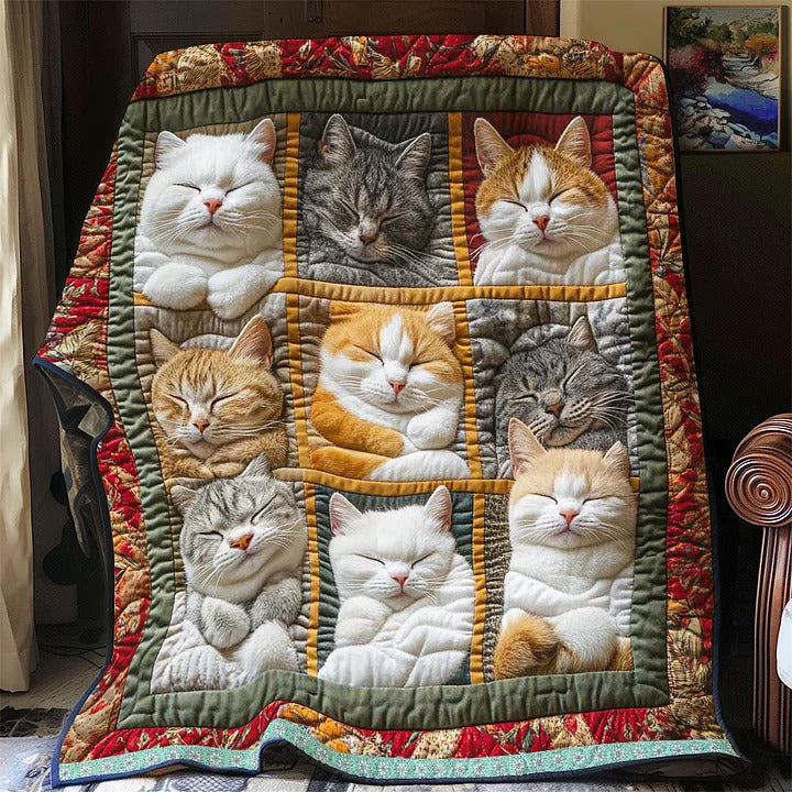 CozyCats - Manta con Estampado de Gatos Reales Durmiendo