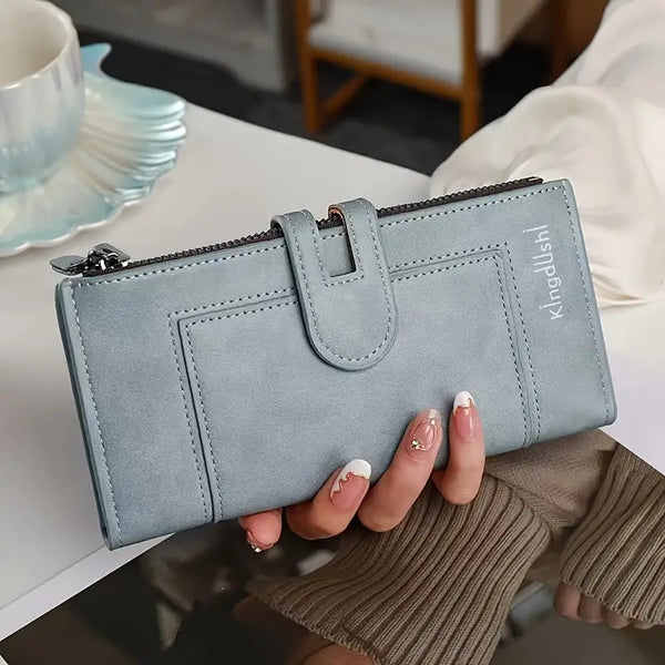 Hinina - Cartera De Piel Con Doble Cremallera