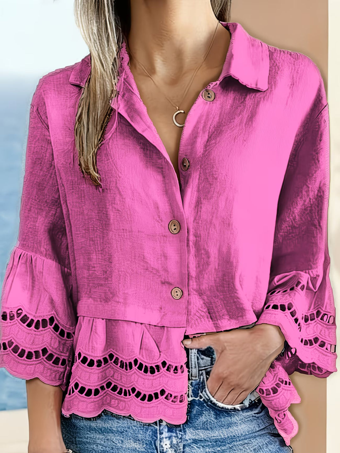 Solenn - Elegante Blusa Con Botones