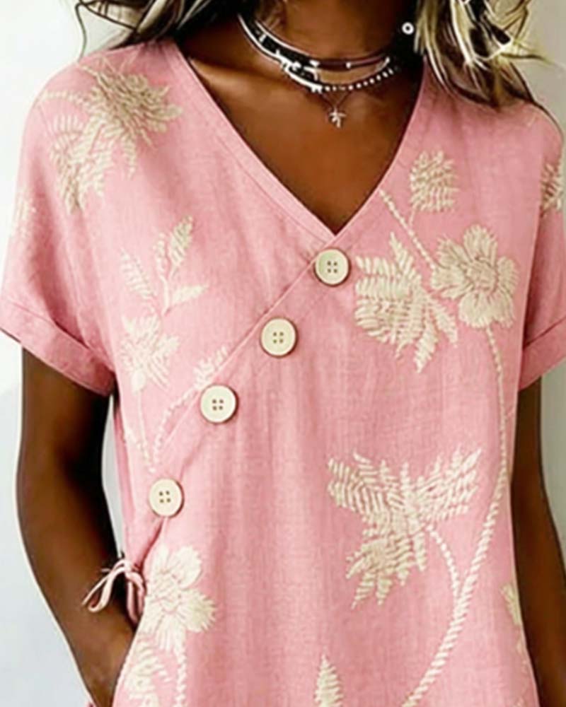 Celmira - Minivestido Con Estampado De Botones en Diagonal