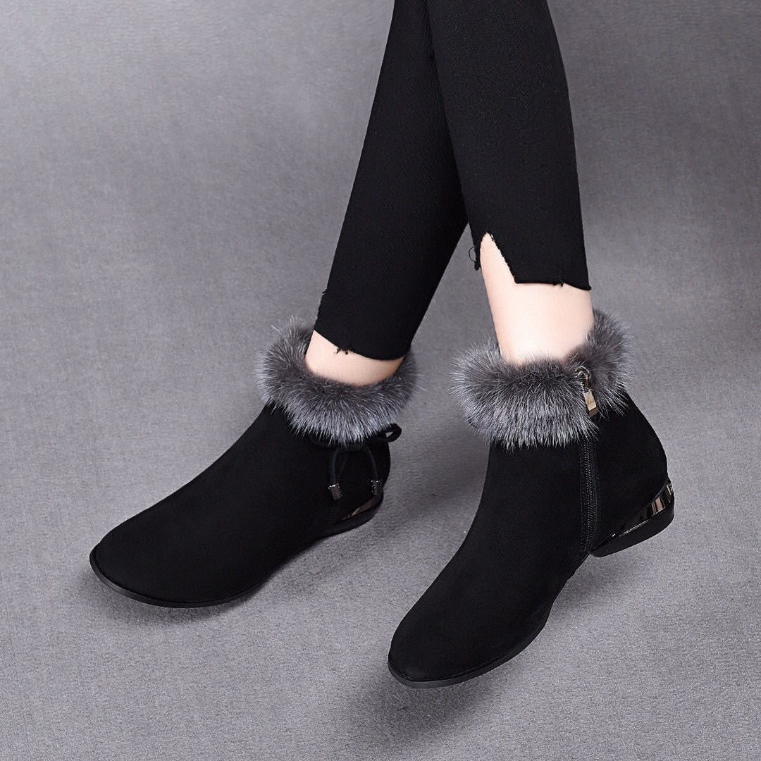 Cassily - Botines Con Ribete De Piel