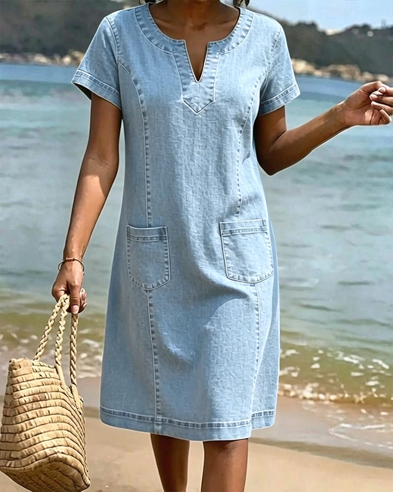 Kailee - Vestido De Manga Corta Con Bolsillos