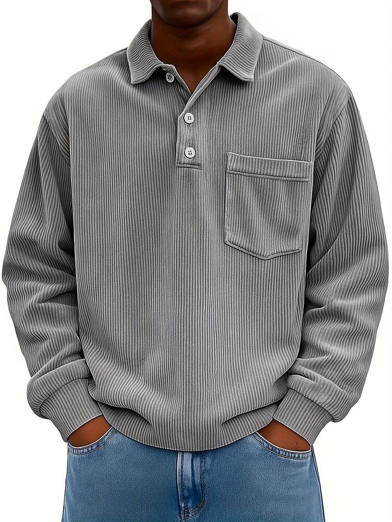 Hawkins - Camisa De Manga Larga Con Cuello Vuelto de Pana