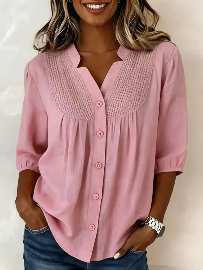 Laadina - Camiseta Informal De Algodón De Manga Corta
