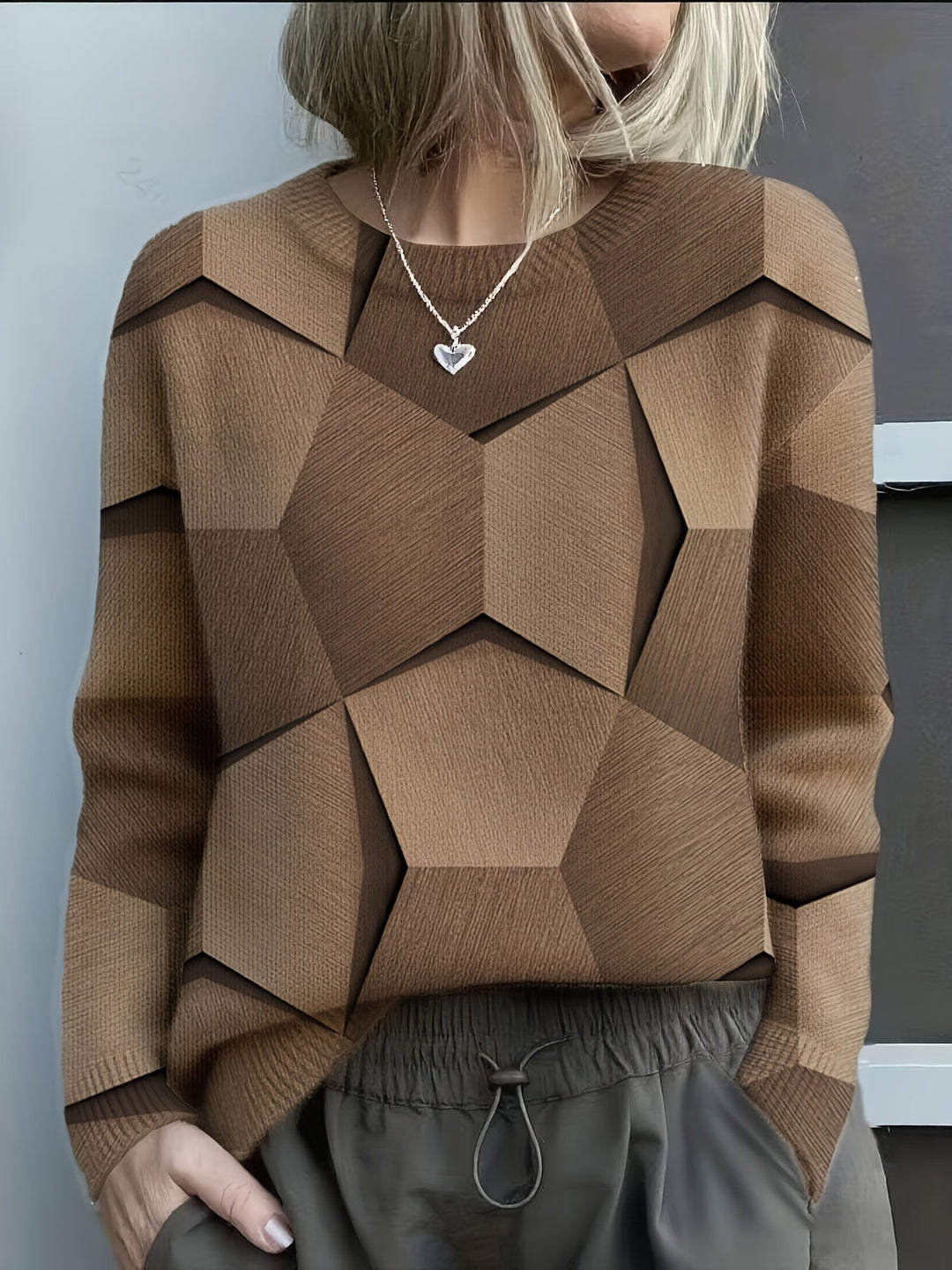 Bravina - Jersey De Punto Con Estampado Geométrico En 3D