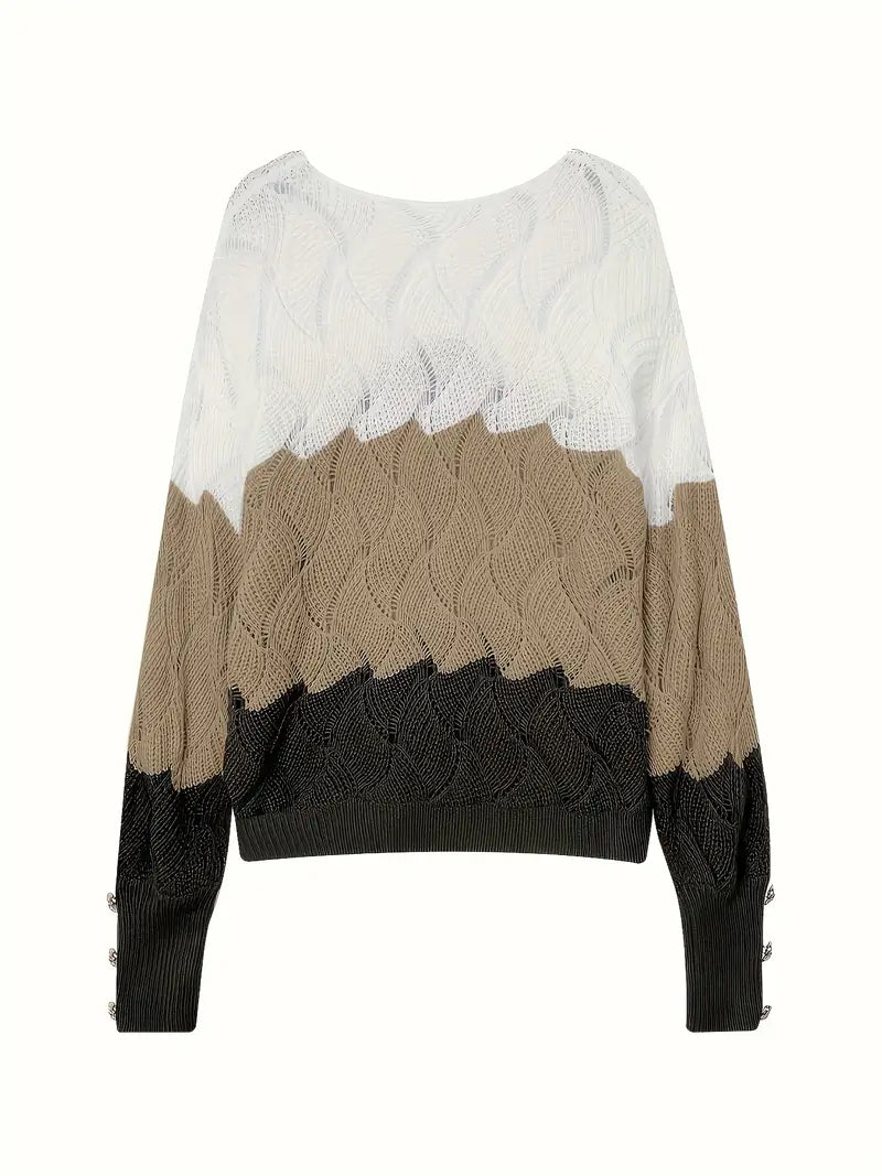Renilda - Elegante Jersey De Punto Con Cuello En V