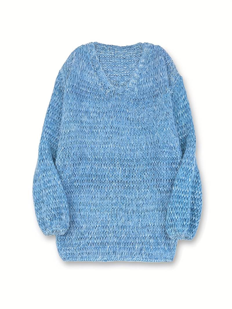 Lital - Elegante Jersey Suave Con Cuello en V