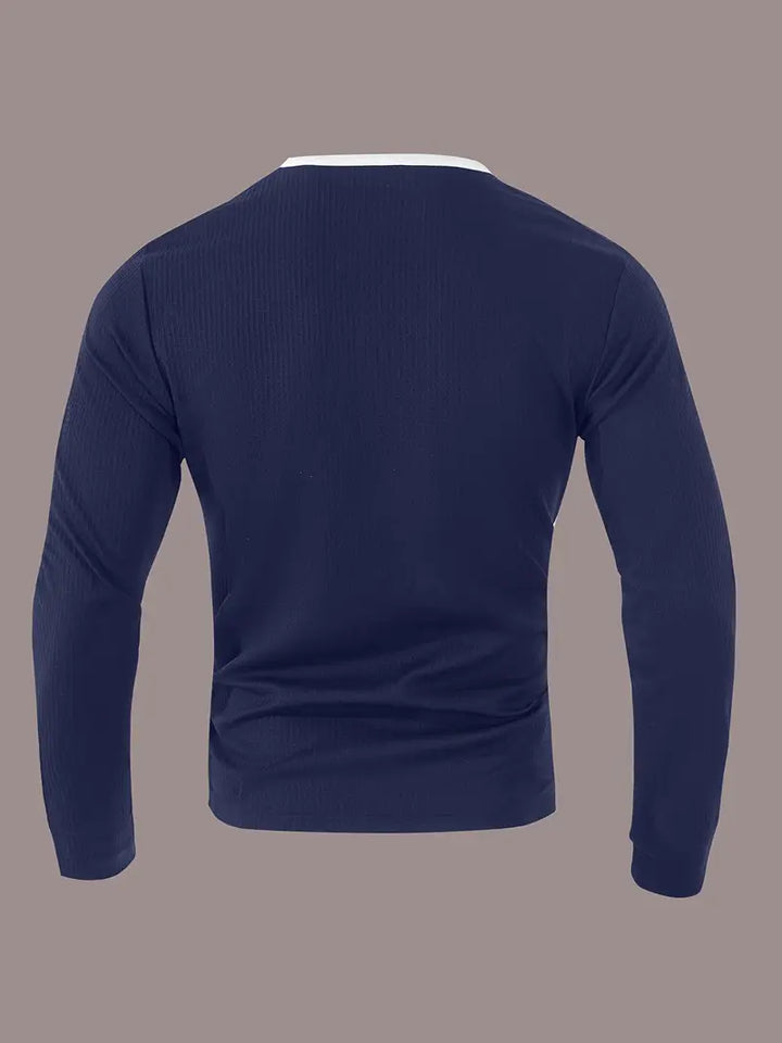 Kyran - Camisa Henley De Manga Larga Con Diseño De Gofre