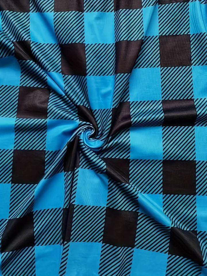 Fontemanha - Top Con Estampado De Cuadros Otoñal y Navideño