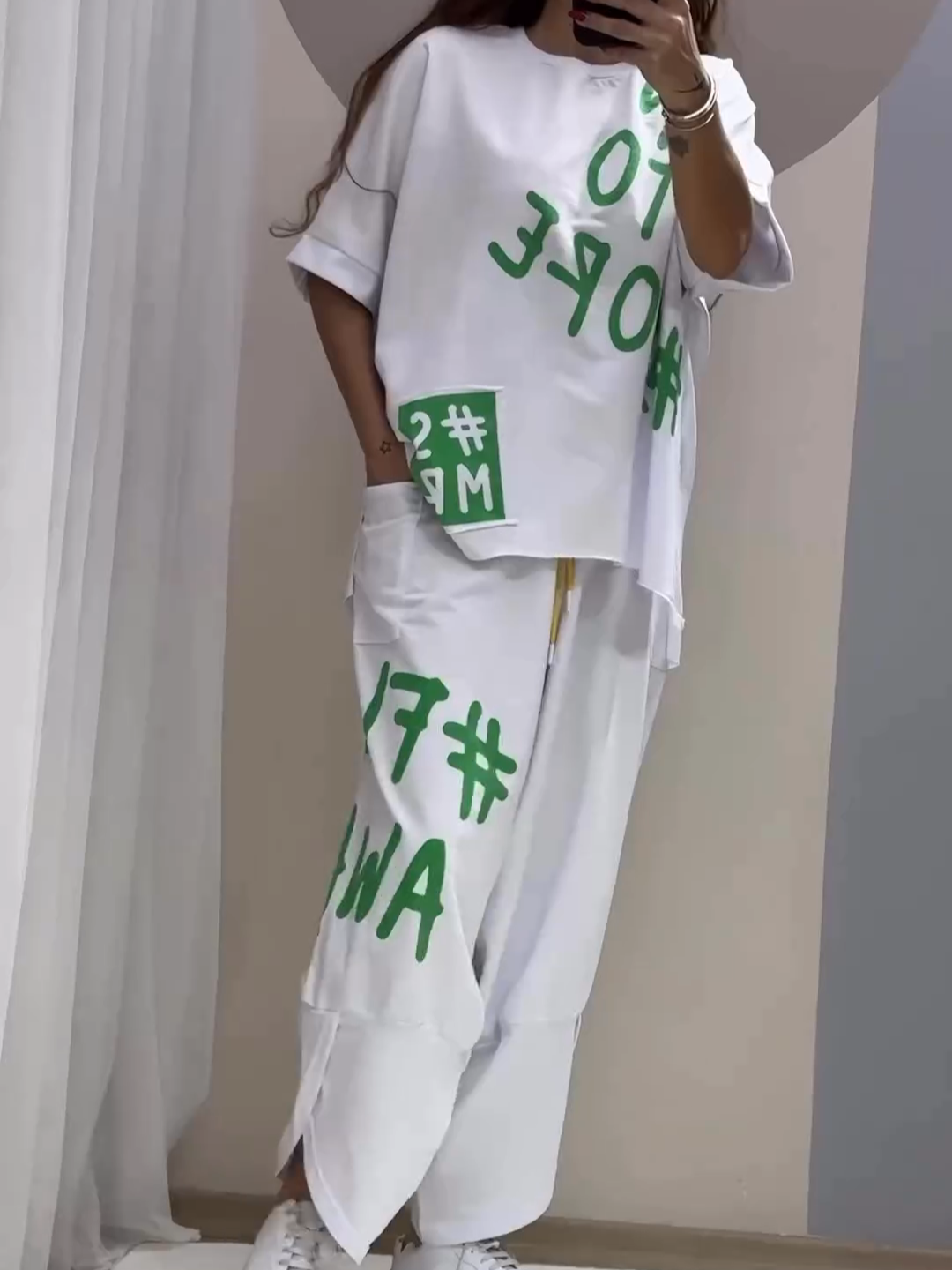Lela - Conjunto Casual Estampado De Dos Piezas