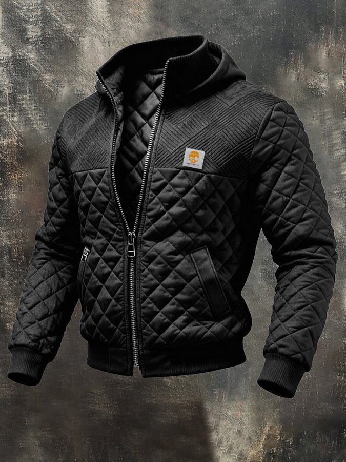 Istvan - Chaqueta Acolchada Con Patchwork y Múltiples Bolsillos