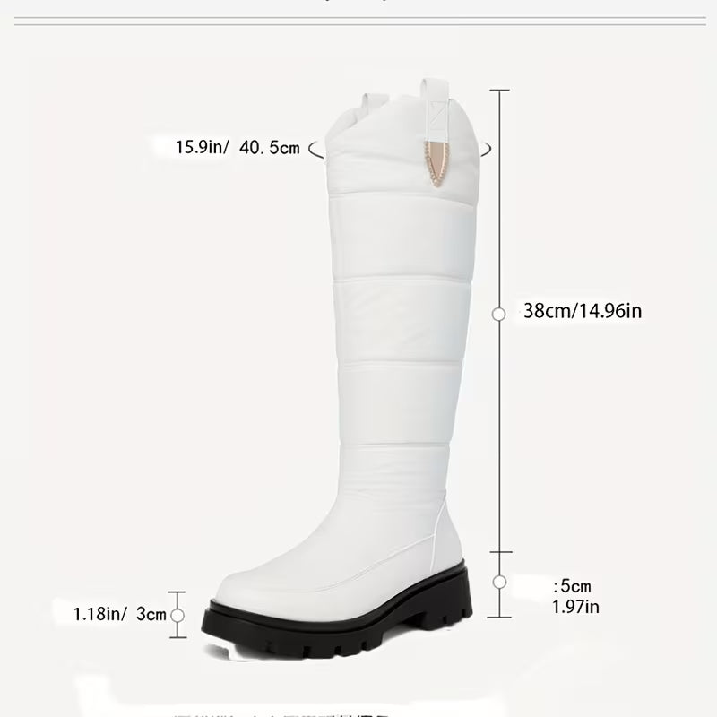 Menna - Botas De Invierno Hasta La Rodilla Con Suela Antideslizante