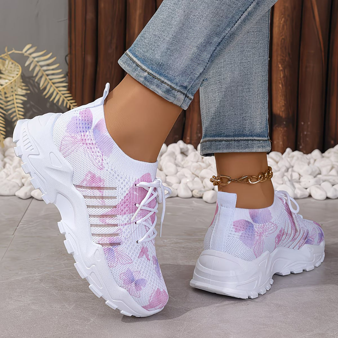 Destinee - Estampado De Mariposas Zapatillas Con Cordones