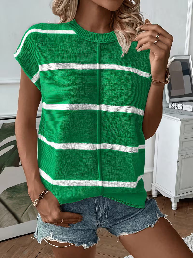 Enila - Jersey De Punto a Rayas Con Cuello Redondo