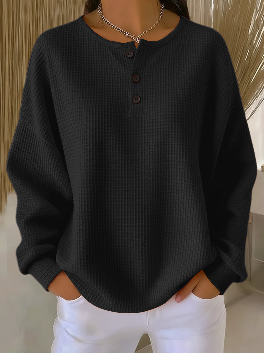 Zafiria - Top Informal Henley Con Botones