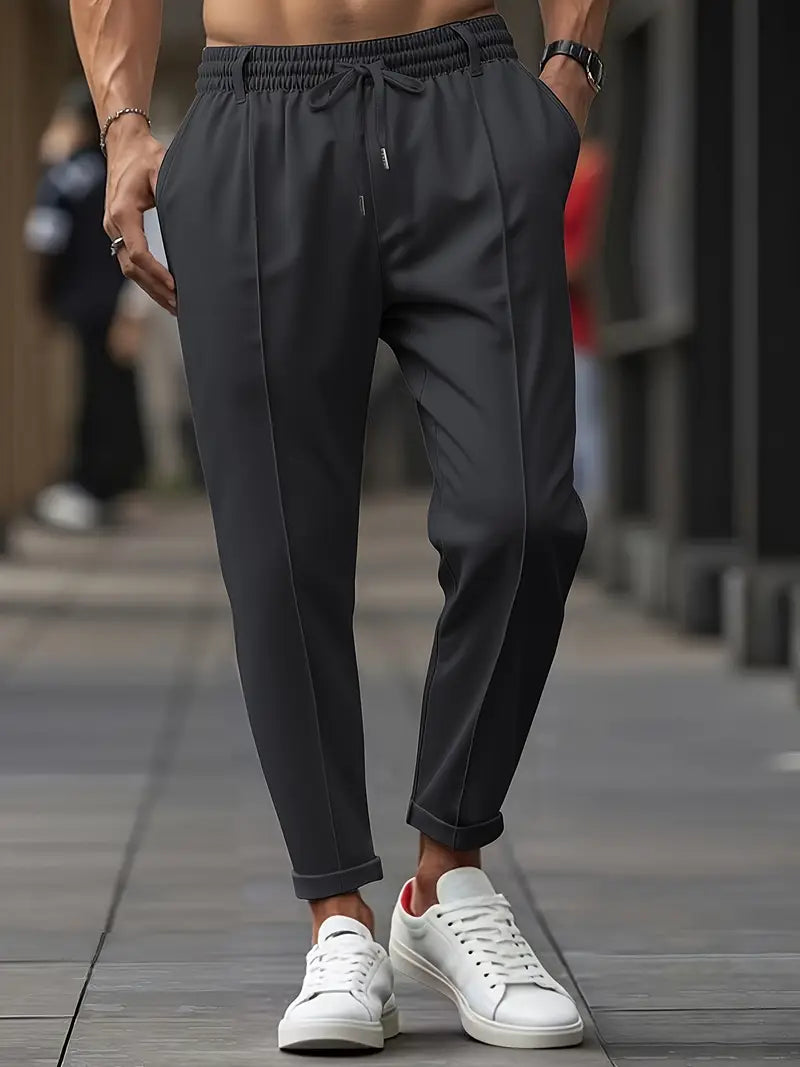 Crawford - Informal Ajuste Entallado Pantalones Con Cintura Elástica