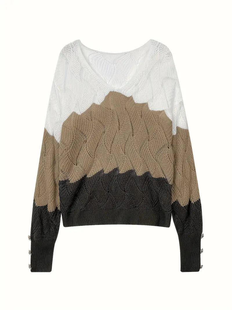 Renilda - Elegante Jersey De Punto Con Cuello En V