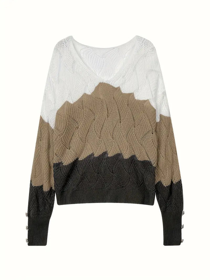 Renilda - Elegante Jersey De Punto Con Cuello En V