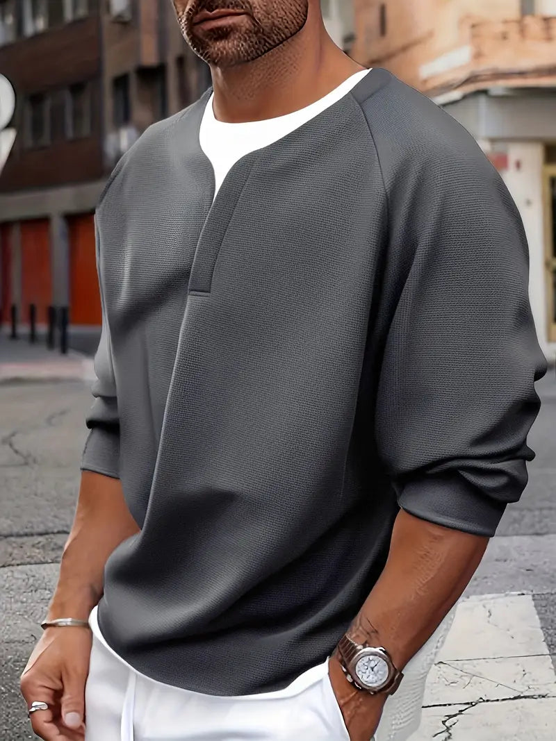 Brogan - Camisa Henley De Manga Larga y Corte Holgado
