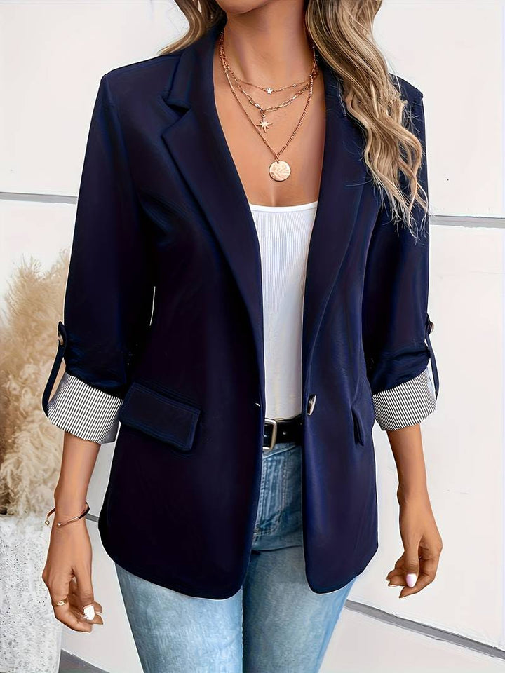 Galiah - Elegante Blazer Cruzado Con Cuello Con Solapa