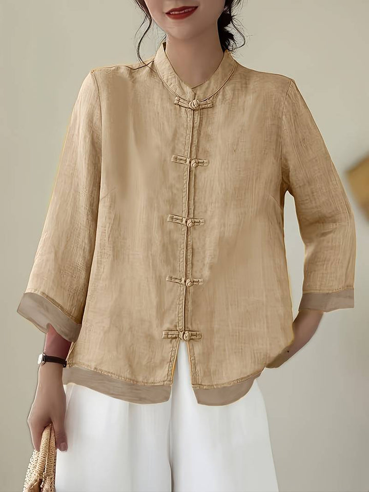 Sigal - Camisa Vintage Holgada Con Diseño de Patchwork
