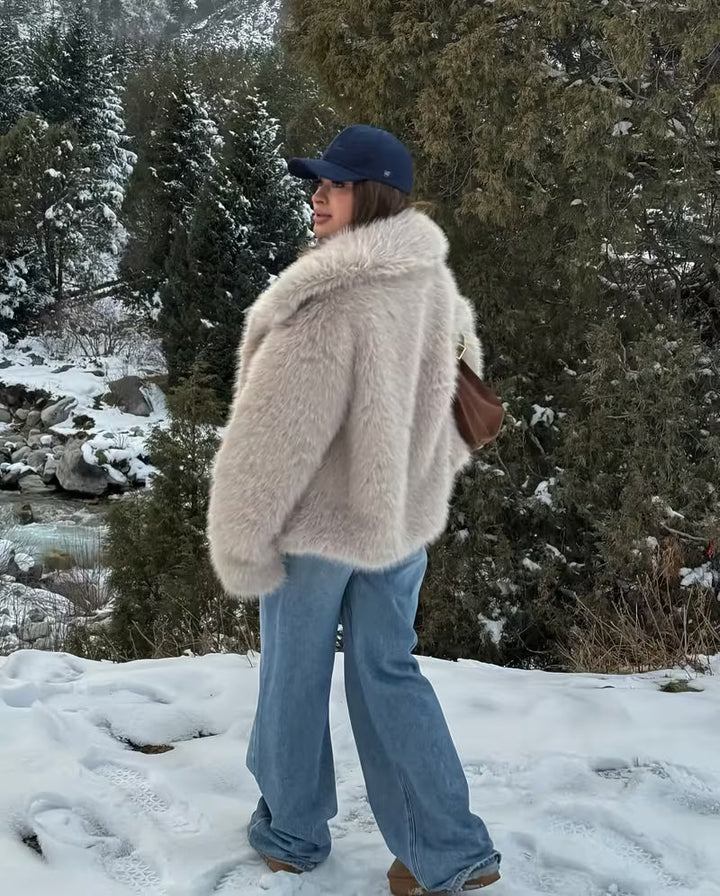 Zefina - Chaqueta Oversize De Manga Larga De Piel Sintética